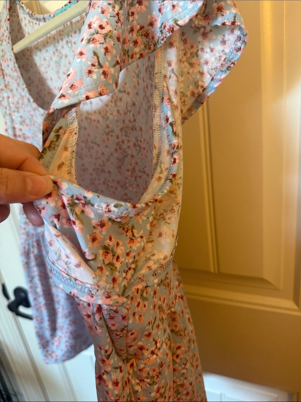 P.S. Kate Floral Ruffle-Sleeve Women's Babydoll Top - Picture 4 of 7